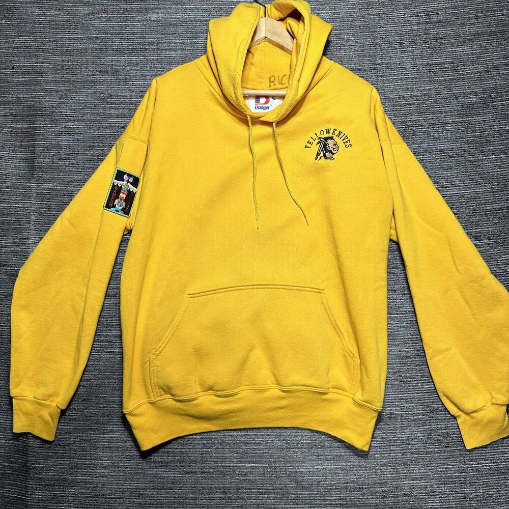 Yellowknives Indigenoius Vintage Dodger Hoodie Men's XL Yellow Patches Canada
